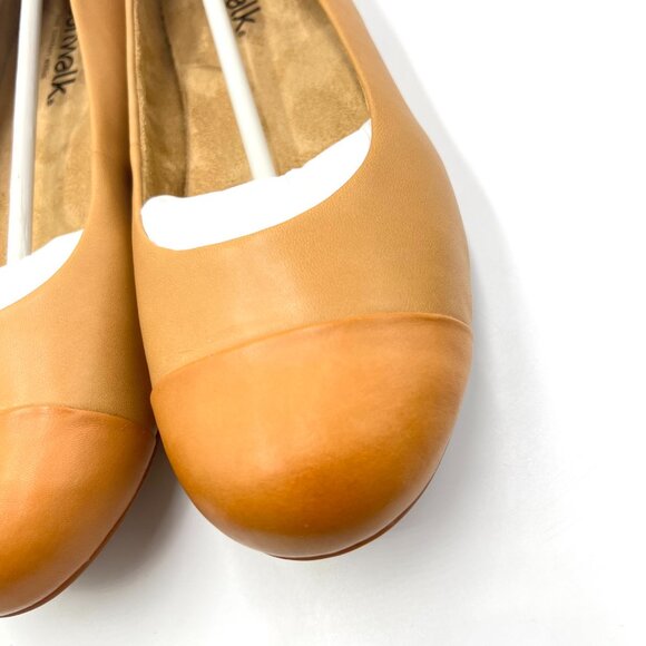 Softwalk‎ Womens 10M Sonoma Cognac Brown Leather Slip On Comfort Flats Shoes - Picture 5 of 14